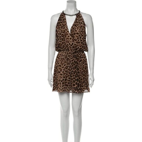Parker Leopard Cheetah Print Silk Mini Dress Size: XS - Picture 1 of 3